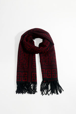 Carraig Donn Burgundy Geometric Print Scarf