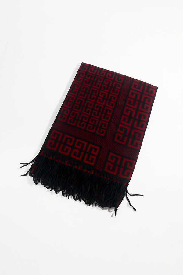 Carraig Donn Burgundy Geometric Print Scarf