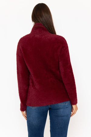Carraig Donn Burgundy Hairy Soft Touch Knit Jumper