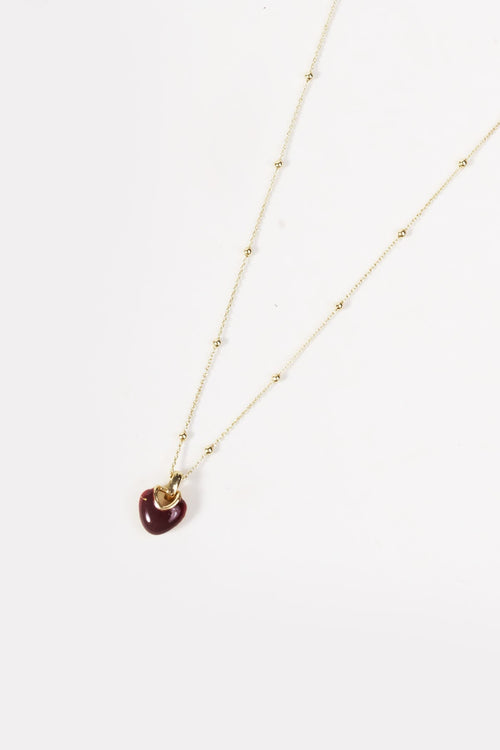 Carraig Donn Burgundy Heart Pendant Necklace