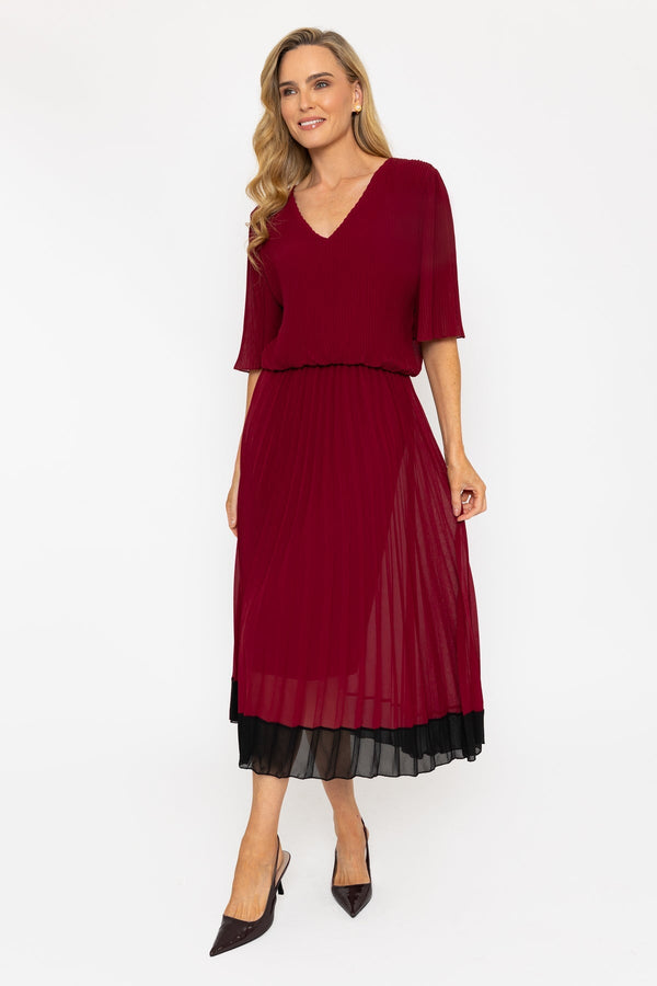 Burgundy Midi Dress Ladies Dresses Carraig Donn