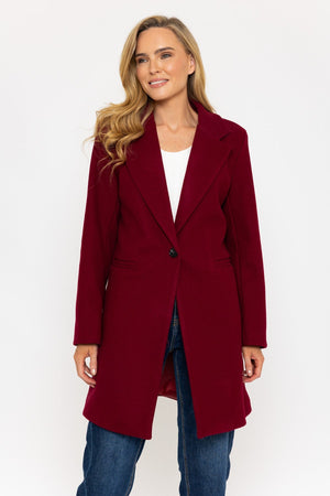 Carraig Donn Burgundy One Button Coat