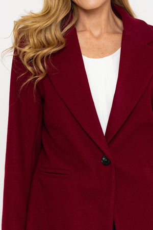 Carraig Donn Burgundy One Button Coat