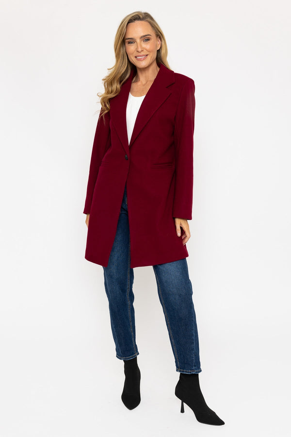 Carraig Donn Burgundy One Button Coat