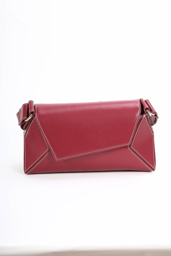 Burgundy Paneled Crossbody Bag Carraig Donn