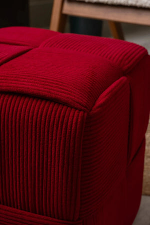 Carraig Donn Burgundy Rubix Corduroy Stool