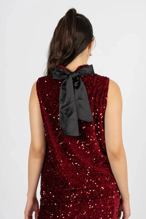 Carraig Donn Burgundy Sequin Halter Top