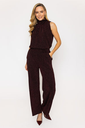 Carraig Donn Burgundy Stud Lurex Trousers