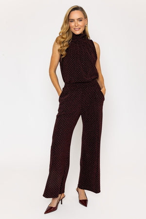 Carraig Donn Burgundy Stud Lurex Trousers