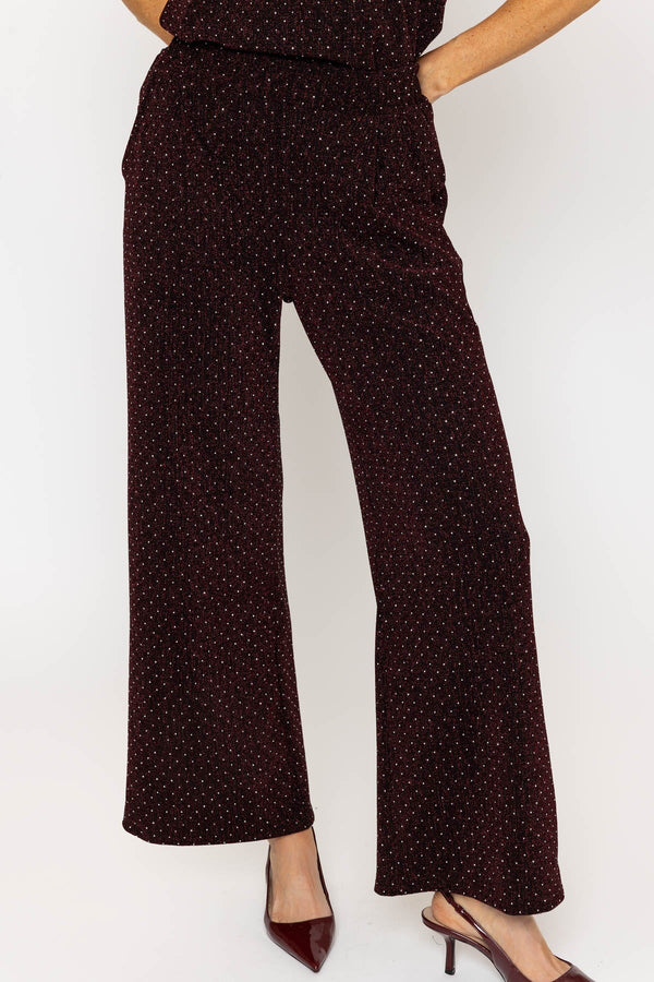 Carraig Donn Burgundy Stud Lurex Trousers