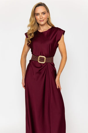 Carraig Donn Burgundy Studded Elasticated Belt