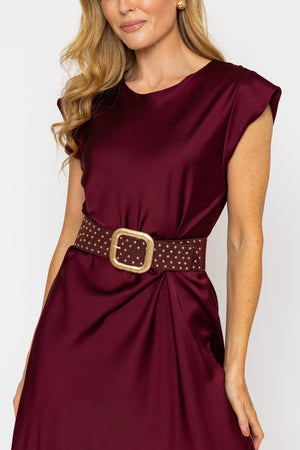 Carraig Donn Burgundy Studded Elasticated Belt