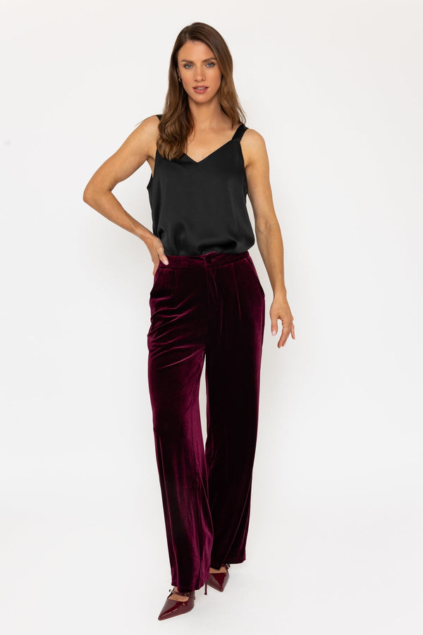 Carraig Donn Burgundy Velvet Trousers