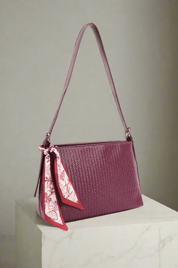 Carraig Donn Burgundy Weave Shoulder Bag