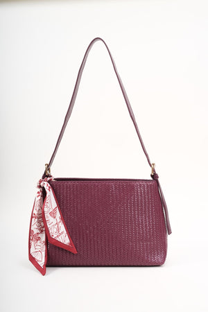 Carraig Donn Burgundy Weave Shoulder Bag