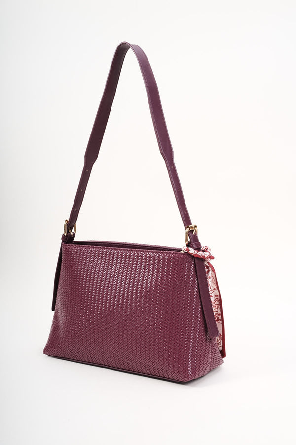 Carraig Donn Burgundy Weave Shoulder Bag