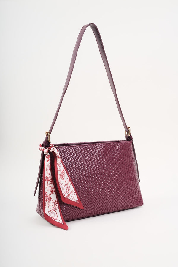 Carraig Donn Burgundy Weave Shoulder Bag