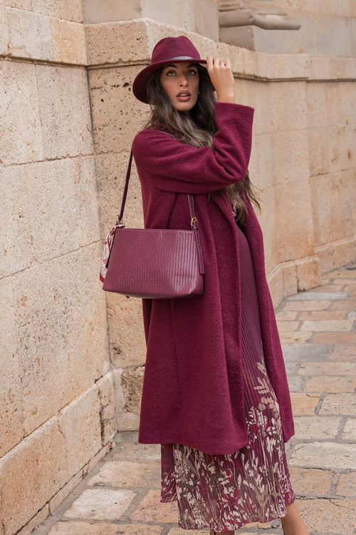 Carraig Donn Burgundy Weave Shoulder Bag