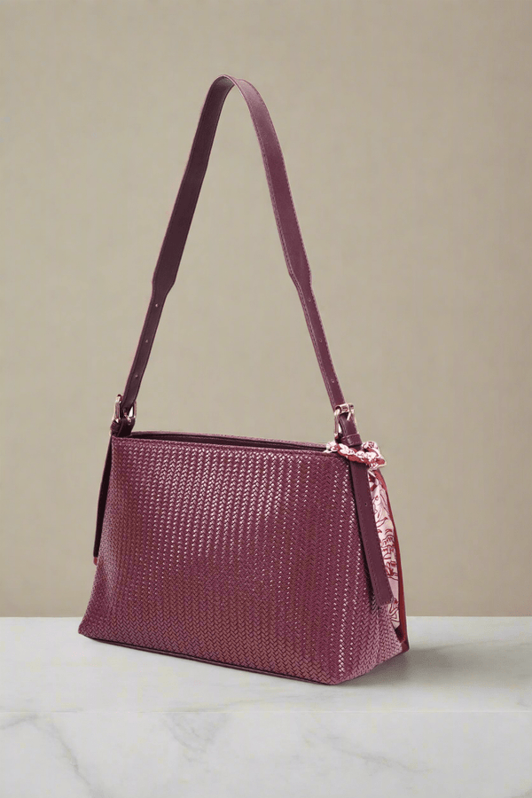 Carraig Donn Burgundy Weave Shoulder Bag