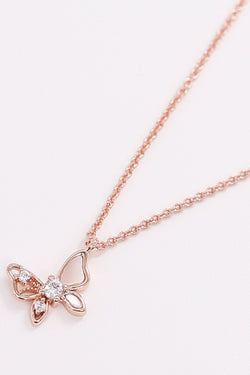 Carraig Donn Butterfly Necklace in Rose Gold