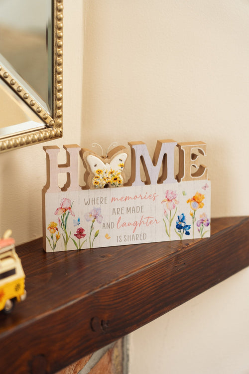 Butterfly Wooden Home Plaque