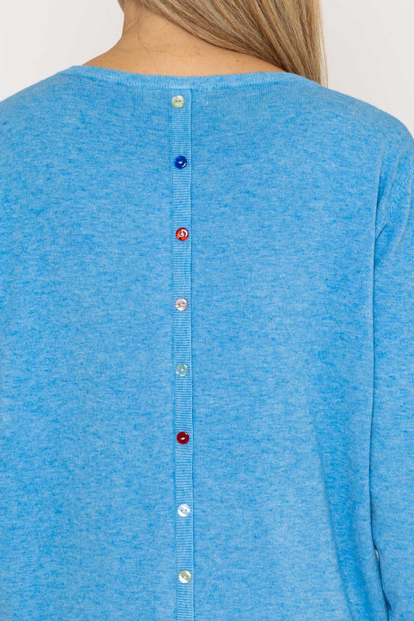 Carraig Donn Button Detail Knit in Blue