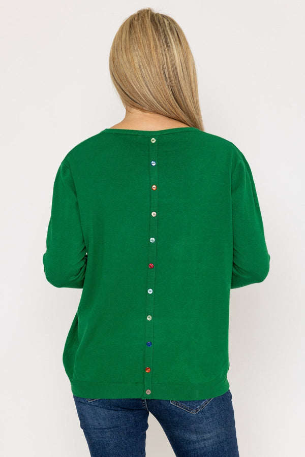 Carraig Donn Button Detail Knit in Green