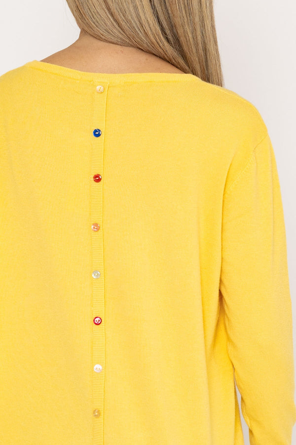 Carraig Donn Button Detail Knit in Yellow