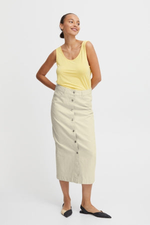 Cream Midi Skirt