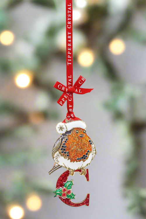 C Alphabet Robin Christmas Tree Decoration