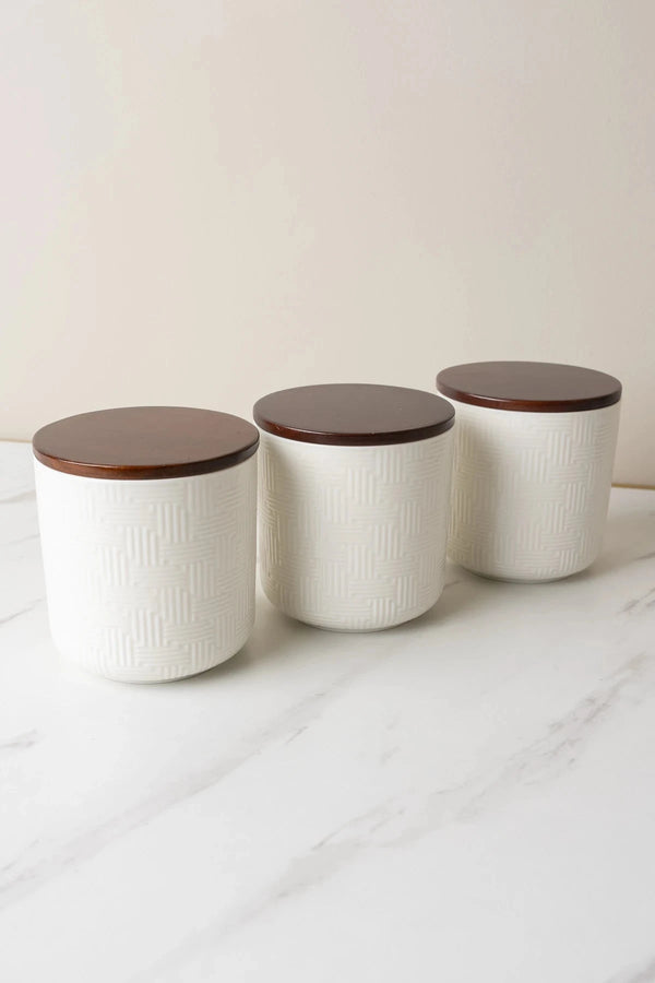 Carraig Donn Cable Knit Set of 3 Canisters