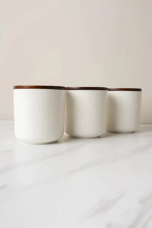 Carraig Donn Cable Knit Set of 3 Canisters
