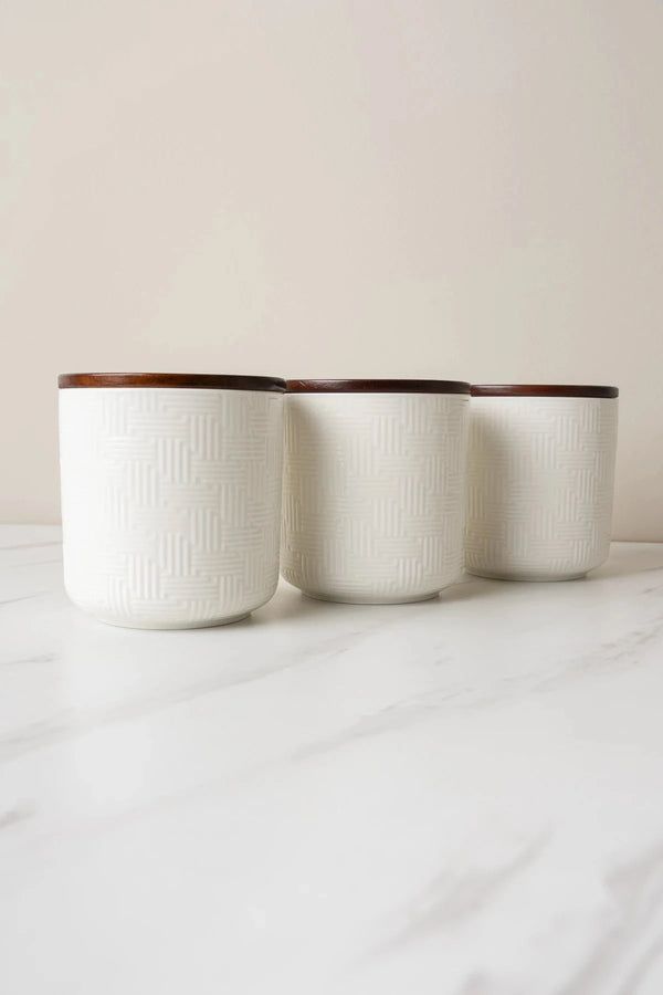 Carraig Donn Cable Knit Set of 3 Canisters