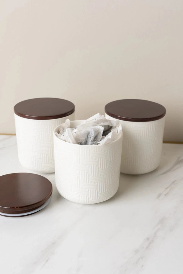 Carraig Donn Cable Knit Set of 3 Canisters