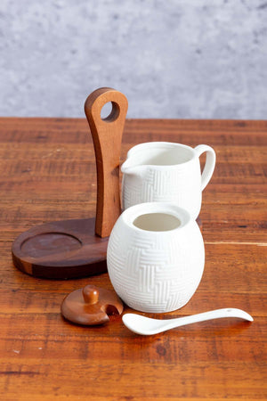 Carraig Donn Cable Knit Sugar And Creamer