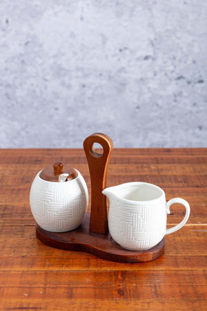 Carraig Donn Cable Knit Sugar And Creamer
