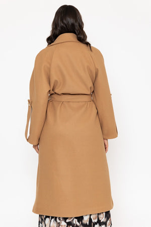 Carraig Donn Camel Long Belted Coat