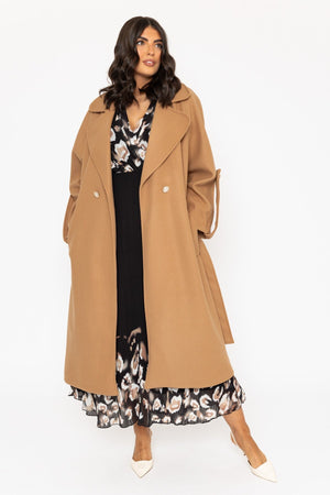 Carraig Donn Camel Long Belted Coat
