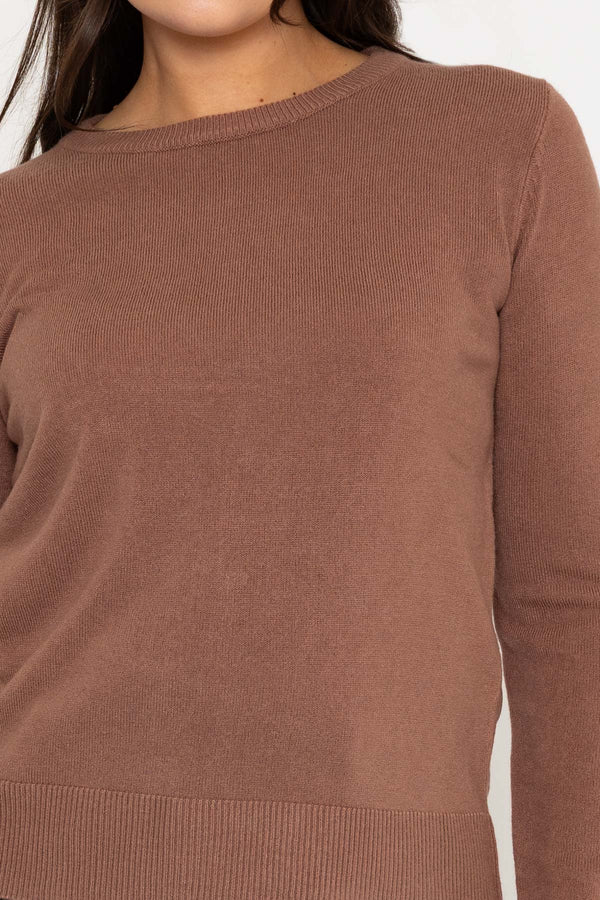 Carraig Donn Cashmilon Jumper in Mocha Brown