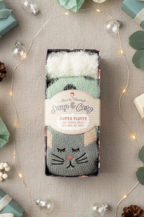 Carraig Donn Cat Fluffy Slipper Socks