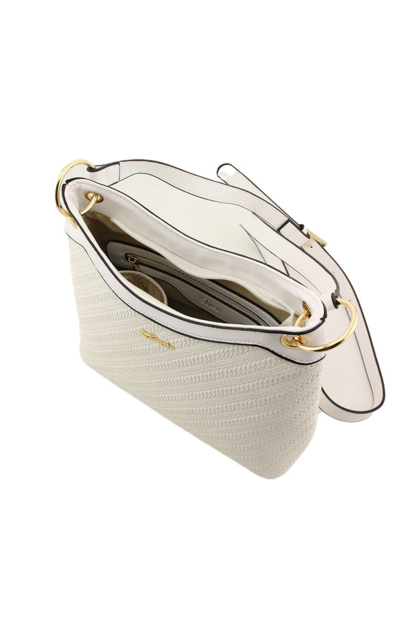 Cauca Curved Bag in White Ladies Crossbody Bags Carraig Donn