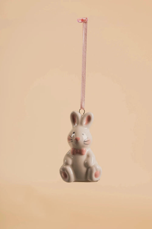 Decorative Pink Ceramic Bunny Hanger