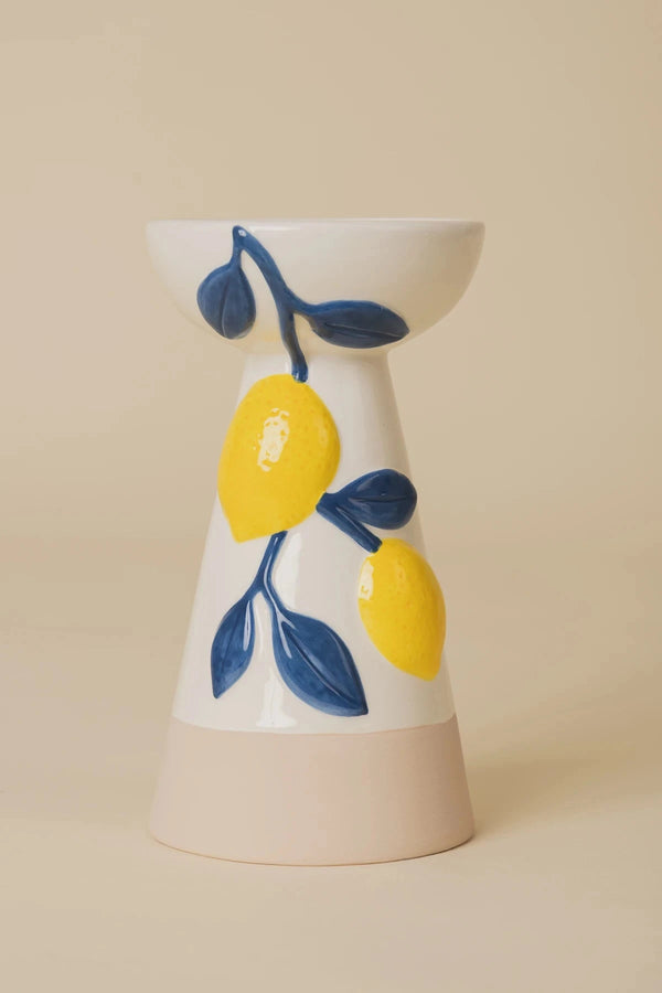 Carraig Donn Ceramic Lemon Candle Holder