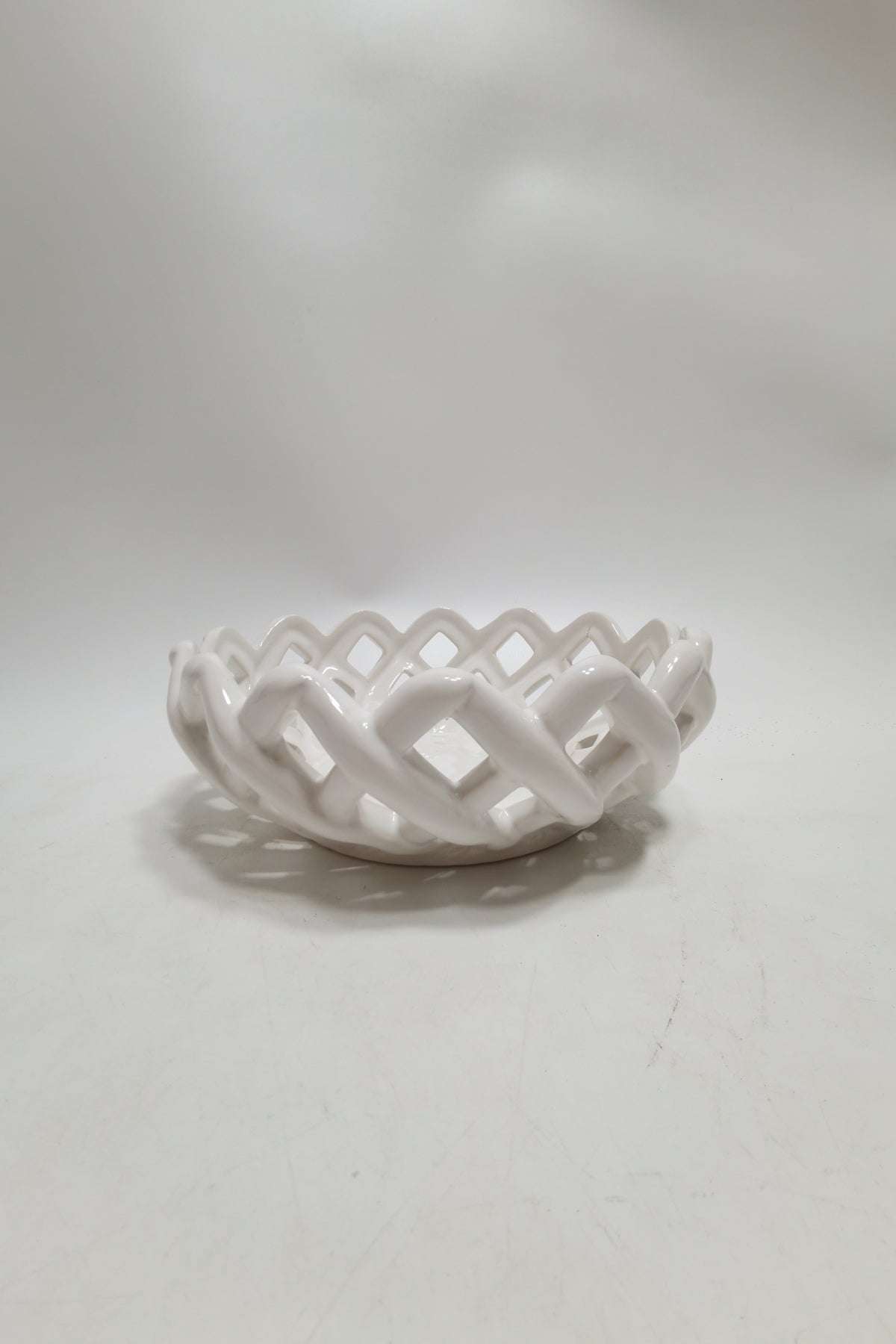 Carraig Donn Ceramic Weaved Bowl White