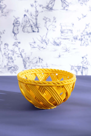 Ceramic Weaved Bowl Yellow