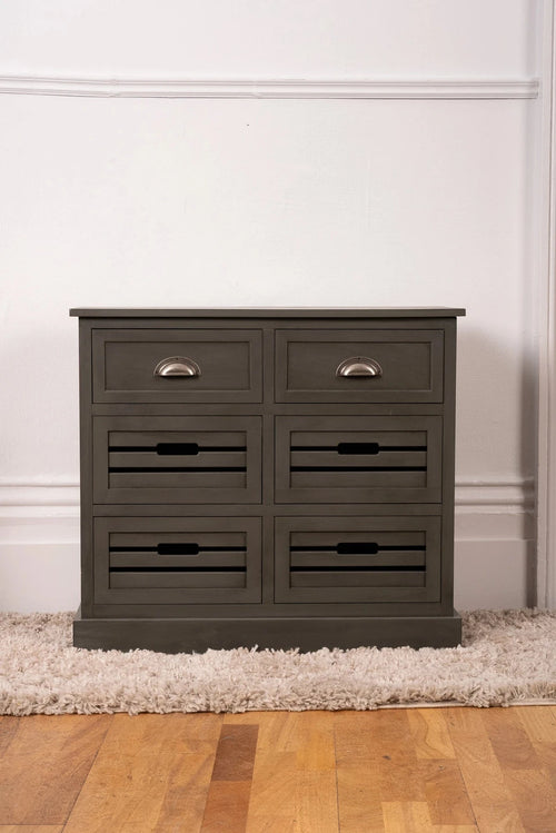 Charlie 6-Drawer Walnut Cabinet