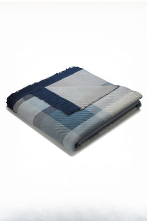Carraig Donn Check Blue Blanket With Fringes 140X180Cm