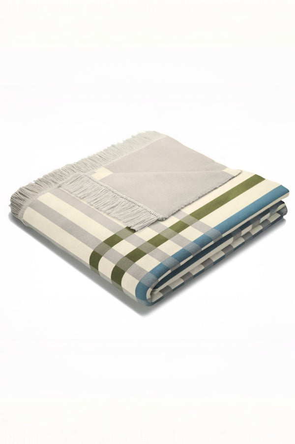 Carraig Donn Check Green Blacket With Fringes 140X180Cm