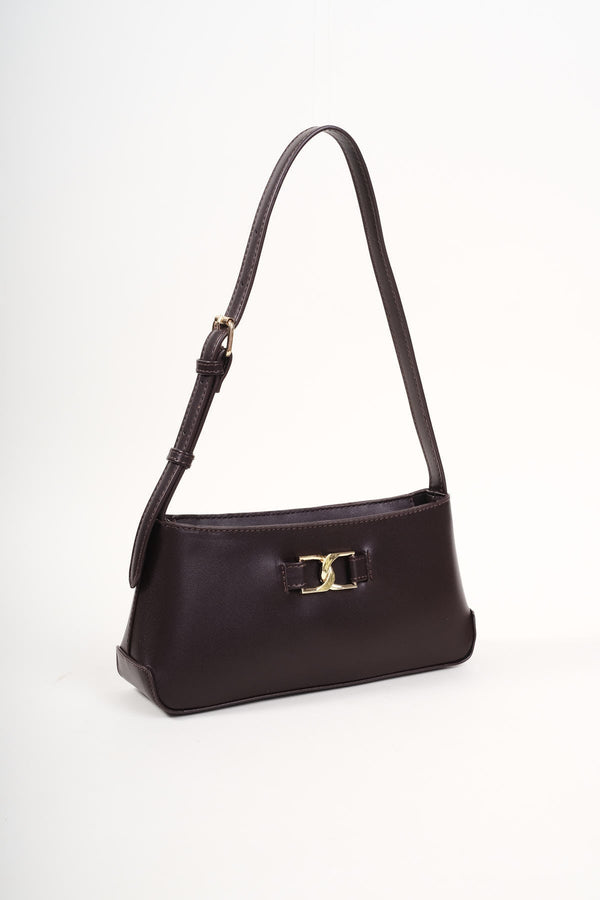 Carraig Donn Chocolate Brown Link Detail Shoulder Bag