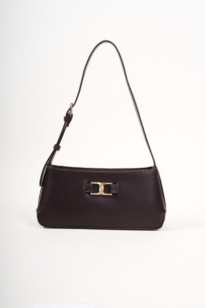 Carraig Donn Chocolate Brown Link Detail Shoulder Bag